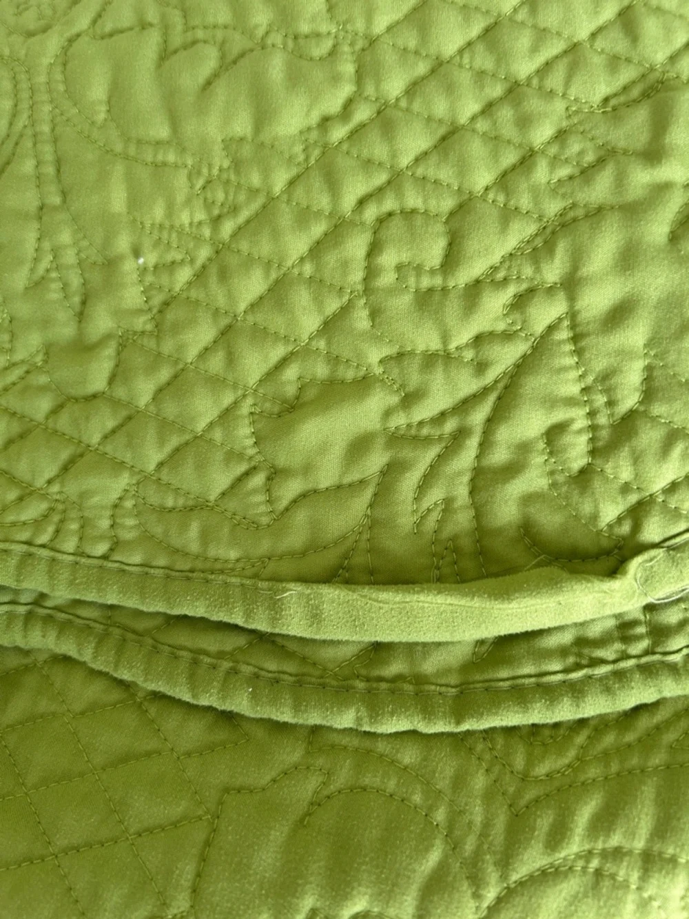 Classic Quilted Coverlet in Olive Green